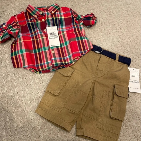 Ralph Lauren plaid- cargo outfit - 3M - Picture 1 of 6